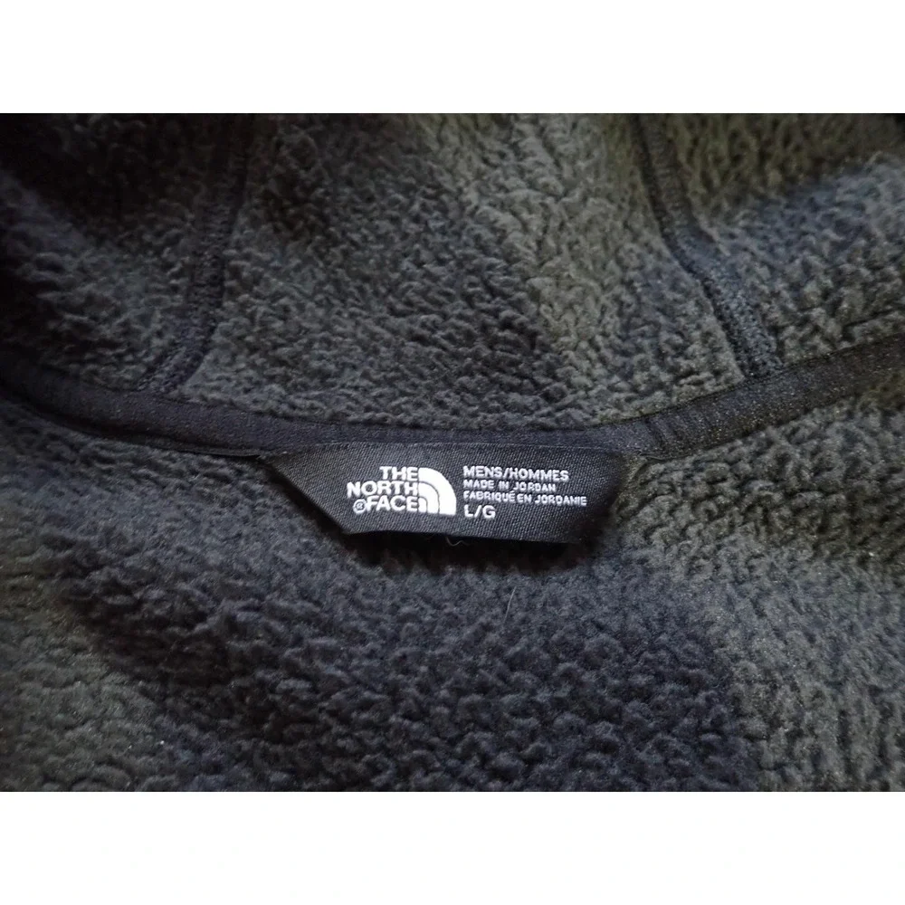 The North Face Fleece Hoodie Mens Large Gray Excellent Full Zip Sherpa Lined